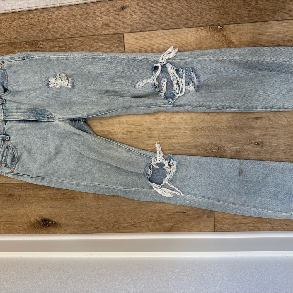 BDG High Rise Ripped Light Blue Jeans
